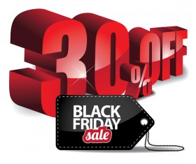 Black friday sale tag with discount vector 03