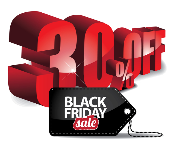 Black friday sale tag with discount vector 03