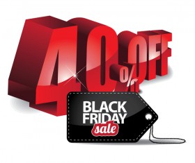 Black friday sale tag with discount vector 04