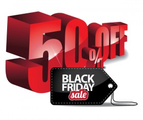 Black friday sale tag with discount vector 05