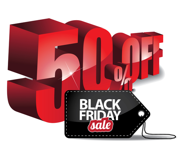 Black friday sale tag with discount vector 05