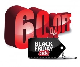 Black friday sale tag with discount vector 06