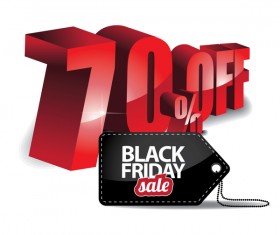 Black friday sale tag with discount vector 07