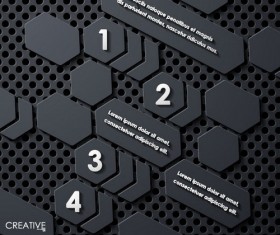 Black metal infographic template vectors 08