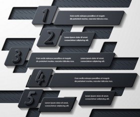 Black metal with white infographic template vector