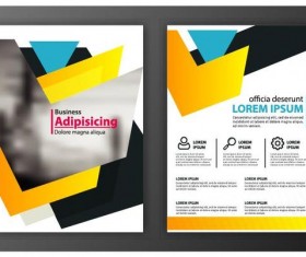 Black with yellow comany flyer and cover brochure template vector 02