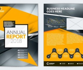 Black with yellow comany flyer and cover brochure template vector 03