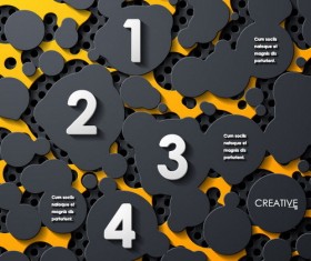 Black with yellow metal infographic template vector 01