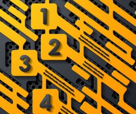 Black with yellow metal infographic template vector 02