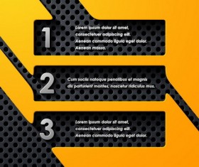 Black with yellow metal infographic template vector 03