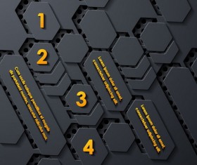 Black with yellow metal infographic template vector 04