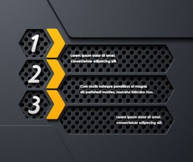 Black with yellow metal infographic template vector 06