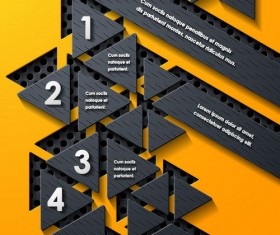 Black with yellow metal infographic template vector 07