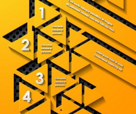 Black with yellow metal infographic template vector 08