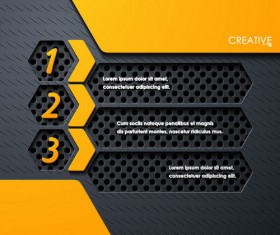 Black with yellow metal infographic template vector 10