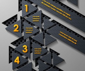 Black with yellow metal infographic template vector 11