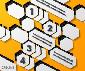 Black with yellow metal infographic template vector 12