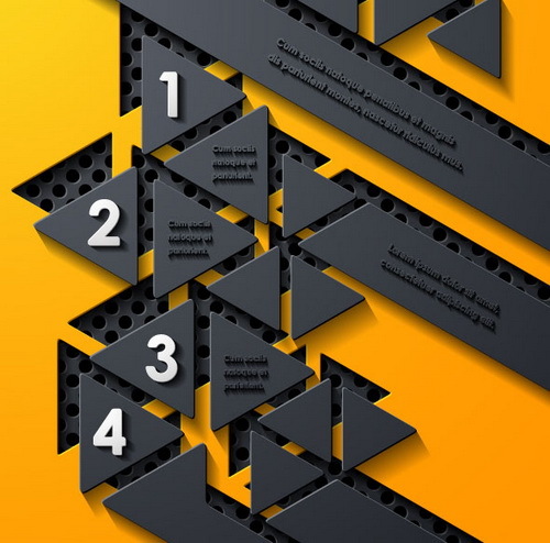 Black with yellow metal infographic template vector 13