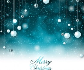 Blue christmas decor with background vector