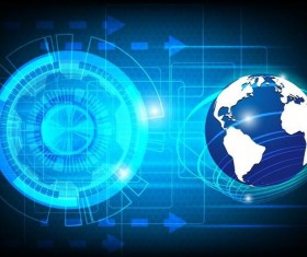 Blue tech background vectors 03