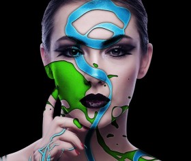 Body painting female model Stock Photo