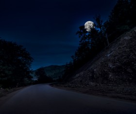 Bright moonlight at night Stock Photo 02