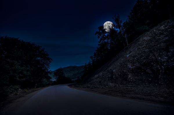 Bright moonlight at night Stock Photo 02