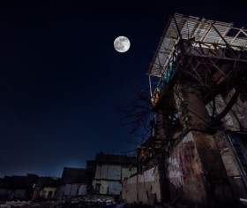 Bright moonlight at night Stock Photo 04