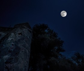 Bright moonlight at night Stock Photo 06