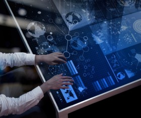 Business big data analysis Stock Photo