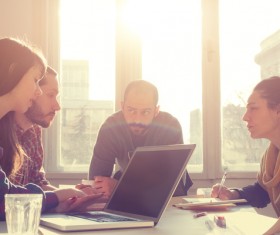 Business discussion of men and women Stock Photo 09