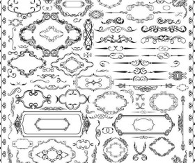 Calligraphy ornaments with borders and frame vector