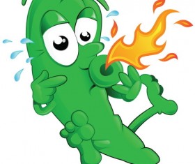 Cartoon green pepper design vector
