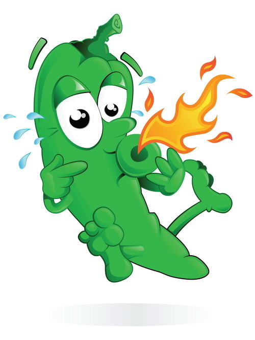 Cartoon green pepper design vector