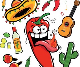 Cartoon pepper funny vector illustration