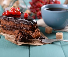 Cherry chocolate cake Stock Photo