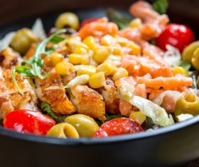 Chicken salad with vegetables Stock Photo