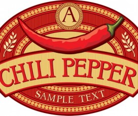 Chili pepper label vector