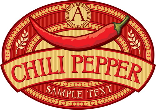 Chili pepper label vector