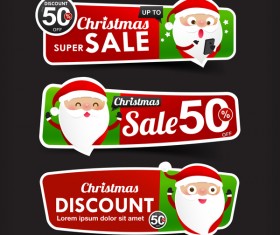 Christmas Sale red and green web banner vector