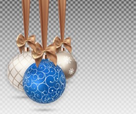 Christmas ball with beige bow illustration vector