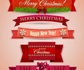 Christmas banner design vectors set 01