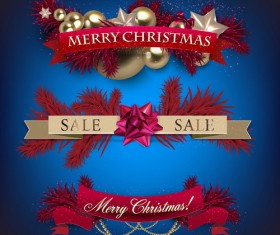 Christmas banner design vectors set 03