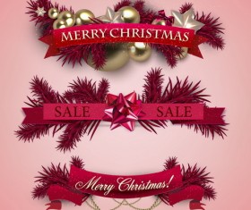 Christmas banner design vectors set 04
