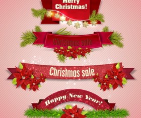 Christmas banner design vectors set 06