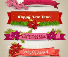 Christmas banner design vectors set 07