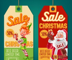 Christmas big sale tags template vector