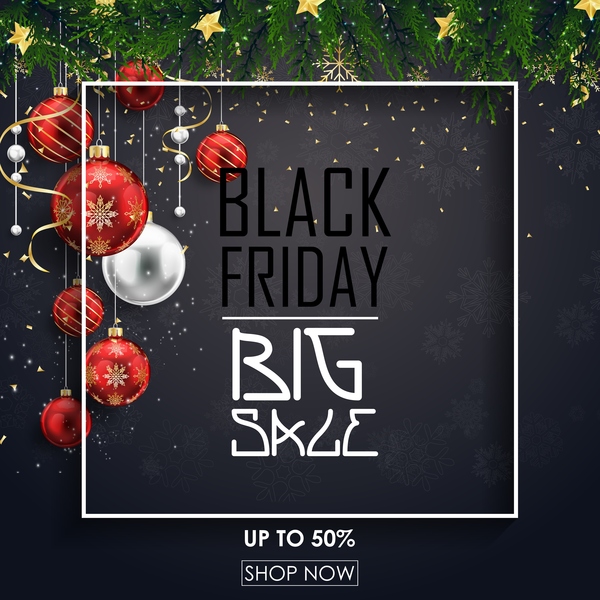 Christmas black friday big sale background vector 01