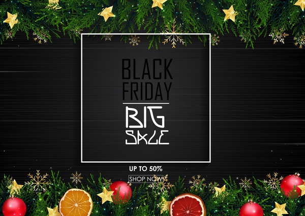 Christmas black friday big sale background vector 02