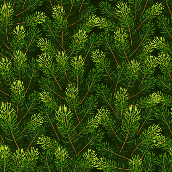 Christmas fir branches seamless pattern vector 02